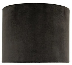 Abajur din catifea neagră 18/18/14 cu interior auriu