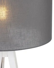 Lampa de podea moderna cu trepied alb cu abajur gri 50 cm - Tripod Classic