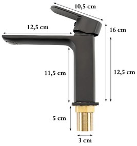 Baterie lavoar Sofia neagră