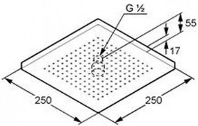 Cap dus Kludi, A-QA, 25 x 25 cm, crom