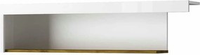 Raft TORINO, alb lucios, 130x22x31 cm