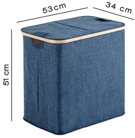 GEDY 133805 Yoshi coș pentru rufe 53 x 51 x 34 cm,bambus, albastru