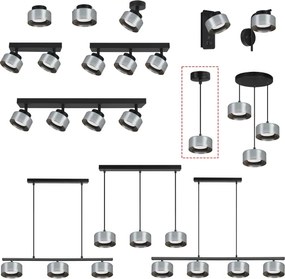Brilagi - Pendul suspendat pe cablu AURA LUX 1xGX53/30W/230V negru/fumuriu