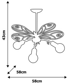Lustra Plafon MOTYL Milagro Modern, E27, Roz, MLP3933, Polonia