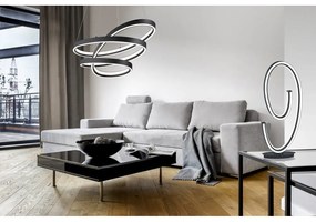 Lustră neagră LED cu control vocal/cu control prin aplicații mobile cu abajur din metal Ciola – CINQUE