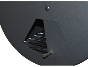 Grătar cu cărbuni cu afumătoare, negru/lemn