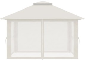 Outsunny Tonela de grădină pop-up pliabilă cu acoperiș dublu protecție UV 50+ cu 4 plase de țânțari cu fermoar 4 x 4 m Alb | Aosom Romania