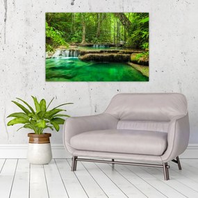 Tablou - Cascada verde (90x60 cm)