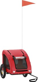 vidaXL Remorcă de bicicletă animale companie, roșu, textil oxford/fier