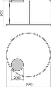 Redo 01-4877 -LED Lustru dimabil suspendat pe cablu ORBIT LED/55W/230V 2700/3000K bronz