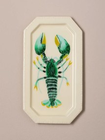 Set 4 tăvițe din metal cu homari colorați, 22×12 cm