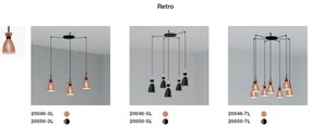 Lustra suspendata cu 7 pendule RETRO cupru