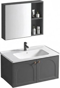 Set mobilier de baie cu lavoar Denver 80cm Grey