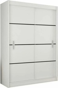 Dressing MERINA, alb/negru, PAL melaminat, cu 2 usi, 203x60x215 cm