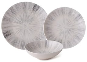 Set veselă 24 piese din porțelan, gri