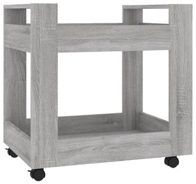 816606 vidaXL Cărucior de birou, gri sonoma, 60x45x60 cm, lemn prelucrat