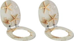 vidaXL Capac de toaletă cu închidere lentă 2 pcs Galben și alb