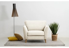 Fotoliu alb cu tapițerie din catifea reiată Paris – Scandic