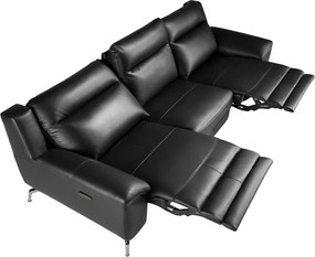 Canapea 3 locuri eleganta, design LUX cu functia relax Cowhide black