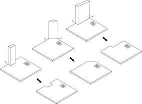 Cada de dus Magnum 100x80 cm negru