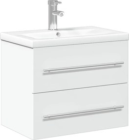 vidaXL Dulap pentru chiuvetă de baie, lavoar încorporat, alb