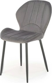 Scaun K538, gri/negru, stofa catifelata/metal, 48x57x85 cm