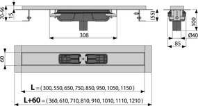Rigola dus faiantabila iesire verticala 1050 mm Alcadrain APZ1101-1050 1050 mm