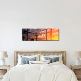 Tablou - Șantier de construcții (cu ceas) (90x30 cm)