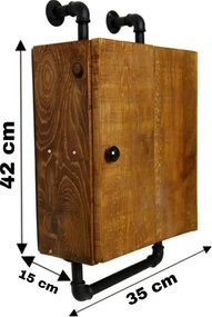 Dulap baie cu oglinda si etajera Calypso Homs, nuc-negru, 45 X 15 X 35 cm,10151