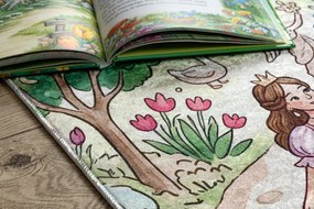 BAMBINO 61520 covor lavabil Prințesă, castel pentru copii anti-alunecare - crem / roz