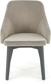 Scaun TOLEDO 2, gri/gri antracit, stofa catifelata/lemn, 57x56x86 cm