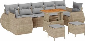 vidaXL Set de canapele pentru grădină Manual 10 pcs bej și gri deschis