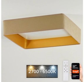 Brilagi-LED Corp de iluminat dimabil VELVET SQUARE LED/36W/230V Wi-Fi Tuya+telecomandă bej
