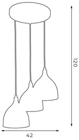 Lustră pe cablu NOAK 3xE27/60W/230V albă