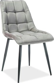 Scaun tapitat stofa CHIC, catifea gri - Bluvel 14, 50x58x88 cm