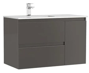 MOBILIER DAILY 90X46X56.5 ANTRACIT LUCIOS, 2 SERTARE+1 USA,CU LAVOAR Antracit lucios
