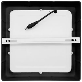 Plafonieră LED/18W/230V 3000/4000/6000K negru pătrat Solight WD173-B