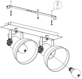 Eglo 43432 - Lampă spot BARNSTAPLE 2 2xE27/40W/230V