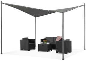 Pergolă de terasă din antracit Mallorca 3,5 x 3,5m Garden Point