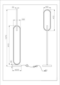 Lampă de podea LED RAVON 2xLED/36W/230V, negru/auriu - Zuma Line F241145502