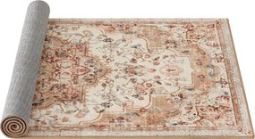 Covor antiderapant Songmics Vintage, 80x150 cm, lavabil la masina, poliester, cappuccino