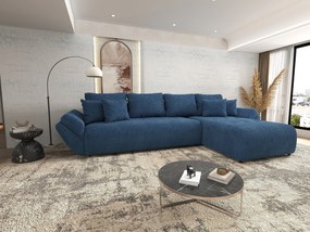 Colțar extensibil dumonde cu ladă de depozitare si sezut confortabil din spuma high-density, Berlin XL Zoom Blue 350x185 cm II