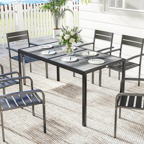 Outsunny Masă de grădină exterior pentru 6 persoane, balcon pentru terasă, pentru dining în aer liber | Aosom Romania