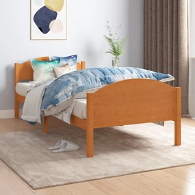 322036 vidaXL Cadru de pat, maro miere, 90x200 cm, lemn masiv de pin