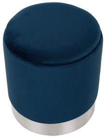 Taburet, catifea albastru Velvet/crom argintiu, DARON