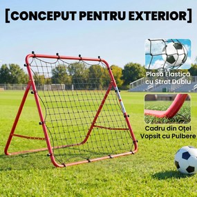 SPORTNOW Plasă Rebounder pentru Fotbal, Ușor de Montat, cu 5 Unghiuri Ajustabile, Echipament Portabil pentru Antrenament și Practică de Fotbal, Baseball și Softball în Grădină sau în Parc | Aosom Romania