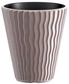 Ghiveci decorativ de flori, rotund, cafeniu, 29.7x33 cm, Sandy