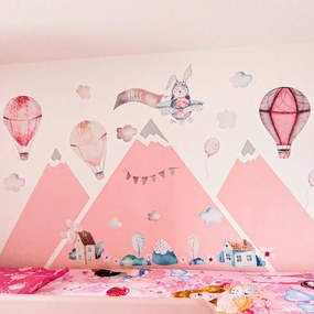 INSPIO Autocolante baloane roz cu numele copilului