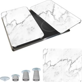 Set 2 protecții din sticlă pentru aragaz Wenko Marble, 52 x 30 cm