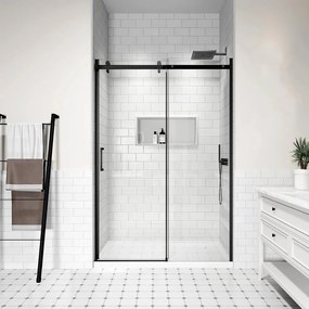 Milano Black ușă de duș glisantă, 130x195cm, 8mm